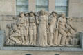 Sculpture of WW I soldiers becoming farm workers at War Memorial Building. Jackson, MS.