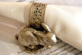 Silver rabbit napkin holder ring at Monmouth mansion. Natchez, MS.