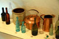 Bottles & pans recovered from USS Cairo. Vicksburg, MS.