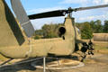 Rear view of 3 foot-wide profile of AH-1 Cobra attack helicopter at Armed Forces Museum. Hattiesburg, MS.