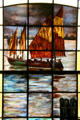 Sailing sloop stained glass window of Charles W. Clark Chateau. Butte, MT.