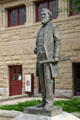 Frederick Billings, founder of Billings & Northern Pacific Railway President, statue by Mike Casper at Parmly Billings Public Library. Billings, MT.