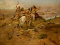 Indians Discovering Lewis & Clark painting by Charles Marion Russell at Montana Historical Society museum. Helena, MT.