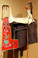 Salish woman's frame saddle & Flathead saddle blanket at Montana Historical Society museum. Helena, MT.