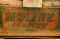 Moline Mandt wagon sign at Aurora Plainsman Museum. Aurora, NE.