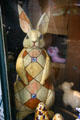 Carved rabbit in shop window of Old Market. Omaha, NE.