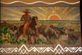 Mural of cattle drive in Omaha Union Station, Omaha, NE