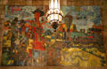 Venetian glass mural of The Coming of the Railroad by F. John Miller in Nebraska State Capitol. Lincoln, NE.
