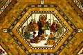 Warner Chamber ceiling mosaic showing pow-wow in Nebraska State Capitol. Lincoln, NE.