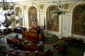 Senate Chamber of New Hampshire State House with series of murals. Concord, NH.