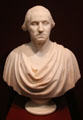 Marble bust of George Washington by Hiram Powers at Currier Museum of Art. Manchester, NH.