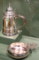 Silver tankard & Porringer both by John Coney of Boston, MA at Currier Museum of Art. Manchester, NH.