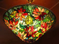 Stained glass lamp shade by Louis Comfort Tiffany of New York City at Currier Museum of Art. Manchester, NH.