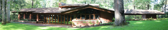 Panorama of Zimmerman House by Frank Lloyd Wright. Manchester, NH.