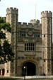 Towered gate with clock of Blair Hall on Princeton campus. Princeton, NJ.