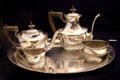 Silver & ebony tea & coffee service by Black, Starr & Frost, USA at Stickley Museum at Craftsman Farms. Morris Plains, NJ.