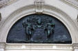 Liberty & Prosperity seal over doorway of New Jersey State Capitol. Trenton, NJ.