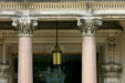 Lamp & columns over doorway of New Jersey State Capitol. Trenton, NJ.