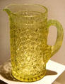 Vaseline or Uranium glass 'imitation Rich Cut #3' pitcher by Gillinder & Sons of Philadelphia, PA at Museum of American Glass. Milville, NJ.