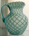 Opal lattice glass pitcher by Northwood Glass Co. of Martin's Ferry, OH at Museum of American Glass. Milville, NJ.