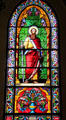 St Paul stained glass window in St Francis Cathedral. Santa Fe, NM.