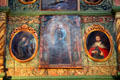 Painting on reredos of Christ with St Francis & St Louis at San Miguel Mission. Santa Fe, NM.