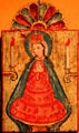 Spanish painted icon of Nuestra Señora de San Juan de los Lagos by Laguna Santero at New Mexico History Museum. Santa Fe, NM.