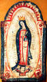 Spanish painted icon of Nuestra Señora de Guadalupe at New Mexico History Museum. Santa Fe, NM.