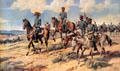 Kearny's March painting by Willard Andrews in NM State Capitol Art Collection. Santa Fe, NM.