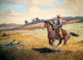 Pony Express painting by Jake H. Haverstick in NM State Capitol Art Collection. Santa Fe, NM.