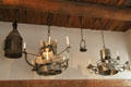 Tin candle holders & lanterns at Museum of Spanish Colonial Art. Santa Fe, NM.