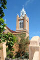 Gothic tower of San Felipe de Neri Church. Albuquerque, NM.