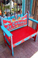 Colorful bench on Old Town Square. Albuquerque, NM.