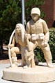 Warriors in Battle sculpture by Matthew Panama notes native heritage serving with U.S. forces at Indian Pueblo Cultural Center. Albuquerque, NM.