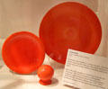 Fiestaware 1936 by Homer Laughlin China Co. take red-orange color from Uranium oxide in glaze at National Museum of Nuclear Science & History. Albuquerque, NM.