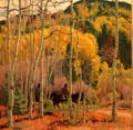 Thinning Aspens painting by E. Martin Hennings at Taos Art Museum. Taos, NM.