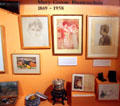 Mary Greene Blumenschein biography display at Blumenschein Home & Museum. Taos, NM.