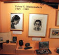 Helen Greene Blumenschein biography display at Blumenschein Home & Museum. Taos, NM.