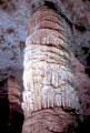 Crystallized column in Carlsbad Caverns National Park. NM.