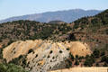 Landscape of Virginia City with mine tailings. Virginia City, NV.