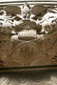 Relief carving of Grand Army of the Republic Veterans shield in New York State Capitol. Albany, NY.