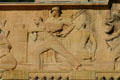 Section of relief on facade of City Hall showing workers riveting. Buffalo, NY.