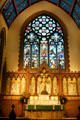 Altar & stained glass window in Saint Paul's Episcopal Cathedral. Buffalo, NY.