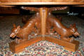 Table supported by carved foxes in Theodore Roosevelt Inaugural Site. Buffalo, NY