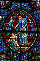 Stained glass of New Testament story in Westminster Presbyterian Church. Buffalo, NY.