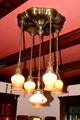 Arts & Crafts style chandelier original to Scheidemantel house now site of Roycroft Museum. East Aurora, NY.