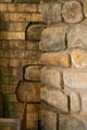 Detail of how Wright joined brick & stone in Graycliff living room fireplace. Buffalo, NY.