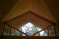 Wright-designed upstairs diamond window at Graycliff. Buffalo, NY.