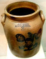 Stoneware food storage jar by J. Heiser of Buffalo in Buffalo History Museum. Buffalo, NY.
