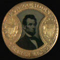 Abraham Lincoln campaign medal with photograph at Buffalo History Museum. Buffalo, NY.